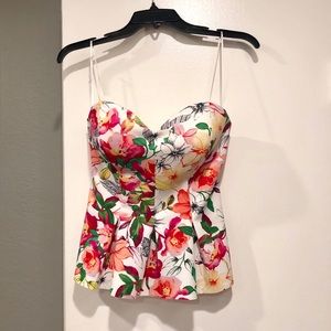 Guess floral bustier top